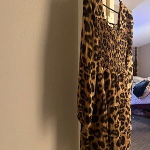 Leopard Print Sleeve Dress